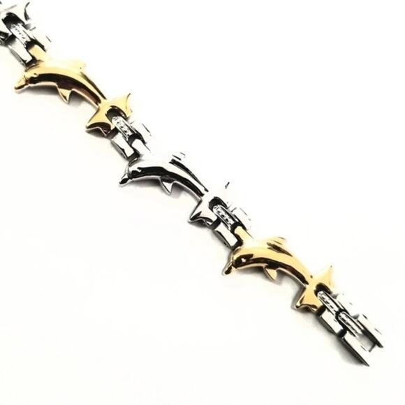 New stainless steel dolphin magnetic bracelet 7.5" - Picture 7 of 7